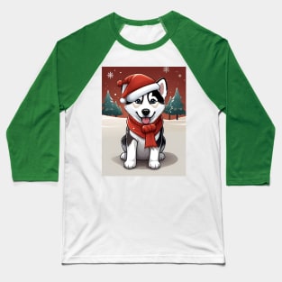 christmas husky Baseball T-Shirt